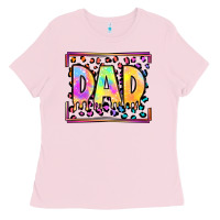 Bubblegum Pink lgbtq tie dye dad Ladies Tee - OliviaCreatesArt