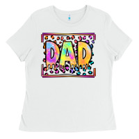 White lgbtq tie dye dad Ladies Tee - OliviaCreatesArt