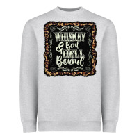 Heather Grey whiskey bent hell bound black Heavyweight Sweatshirt - AdoDesignShop
