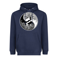 Navy tree of life yin yang Heavyweight Hoodie - artisFamous