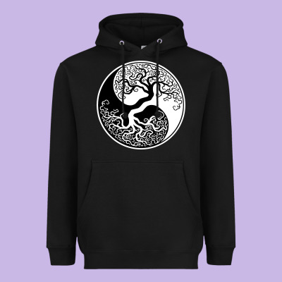 Tree Of Life Yin Yang Heavyweight Hoodie Designed By Artisfamous