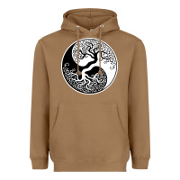 Toasted Coconut tree of life yin yang Heavyweight Hoodie - artisFamous