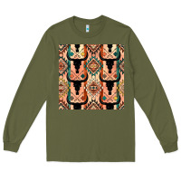 Army Green native american aztec seamless pattern 4 Long Sleeve Tee - BundleAndBundleShop