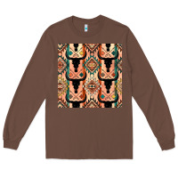 Chestnut native american aztec seamless pattern 4 Long Sleeve Tee - BundleAndBundleShop