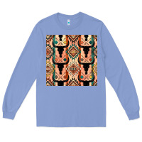 Colony Blue native american aztec seamless pattern 4 Long Sleeve Tee - BundleAndBundleShop