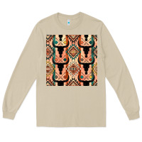 Mushroom native american aztec seamless pattern 4 Long Sleeve Tee - BundleAndBundleShop