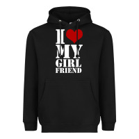 Black i heart my girlfriend shirt Heavyweight Hoodie - artisFamous