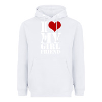 White i heart my girlfriend shirt Heavyweight Hoodie - artisFamous
