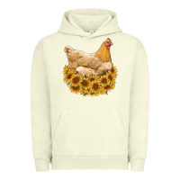 Pigment Pistachio chicken with sunflowers Urban Hoodie - RanaPortraitStore