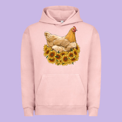 Chicken With Sunflowers Urban Hoodie Designed By Ranaportraitstore