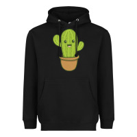 Black happy cactus hug me please Heavyweight Hoodie - artisFamous