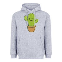Heather Grey happy cactus hug me please Heavyweight Hoodie - artisFamous