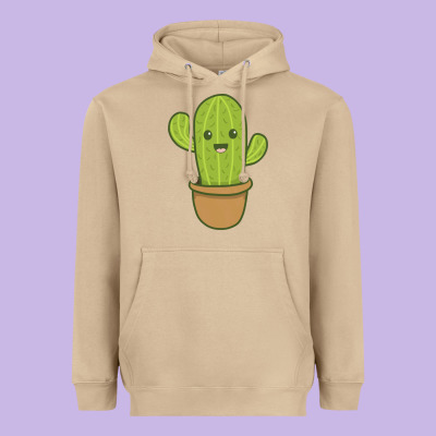 Happy Cactus Hug Me Please Heavyweight Hoodie Designed By Artisfamous