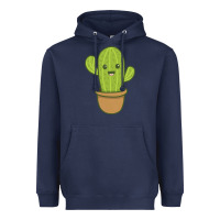 Navy happy cactus hug me please Heavyweight Hoodie - artisFamous