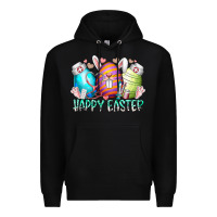 Black happy easter day eggs nurse Premium Hoodie - RacoonDesign