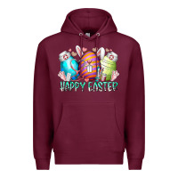 Burgundy happy easter day eggs nurse Premium Hoodie - RacoonDesign