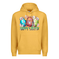Mustard happy easter day eggs nurse Premium Hoodie - RacoonDesign