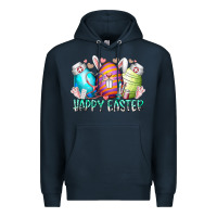 Navy happy easter day eggs nurse Premium Hoodie - RacoonDesign