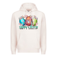 Pale Pink happy easter day eggs nurse Premium Hoodie - RacoonDesign