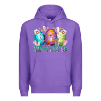 Purple happy easter day eggs nurse Premium Hoodie - RacoonDesign