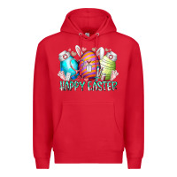 Red happy easter day eggs nurse Premium Hoodie - RacoonDesign