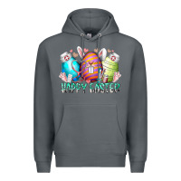 Rock happy easter day eggs nurse Premium Hoodie - RacoonDesign