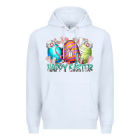 White happy easter day eggs nurse Premium Hoodie - RacoonDesign
