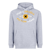 Heather Grey make orwell fiction again Heavyweight Hoodie - artisFamous