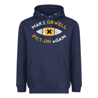 Navy make orwell fiction again Heavyweight Hoodie - artisFamous