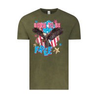 Vintage Olive Born to be free Vintage Tee - FaDigitalArtStudio
