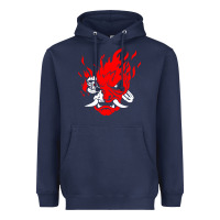 Navy cyberpunk 2077 Heavyweight Hoodie - artisFamous