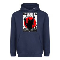 Navy vintage catzilla japanese sunset style Heavyweight Hoodie - artisFamous