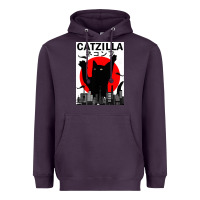 Plum vintage catzilla japanese sunset style Heavyweight Hoodie - artisFamous