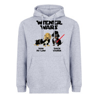 Heather Grey wiener wars funny dachshund Heavyweight Hoodie - artisFamous