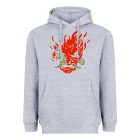 Heather Grey punk samurai Heavyweight Hoodie - artisFamous