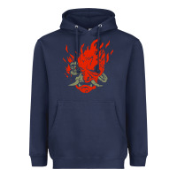 Navy punk samurai Heavyweight Hoodie - artisFamous