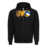 Black peace love volleyball Zipper Hoodie - AdoDesignShop