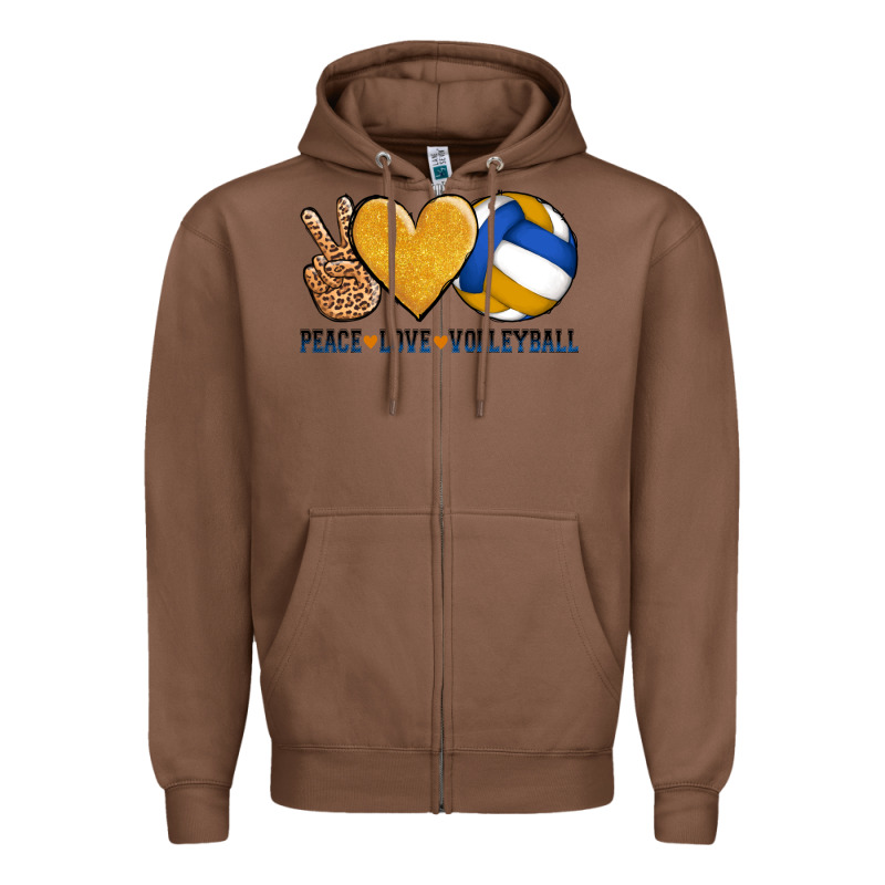 Peace Love Volleyball Zipper Hoodie by AdoDesignShop | Teevron