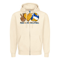 Sandshell peace love volleyball Zipper Hoodie - AdoDesignShop