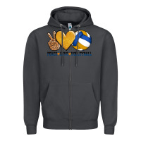 Smoke peace love volleyball Zipper Hoodie - AdoDesignShop
