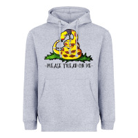 Heather Grey please tread on me Heavyweight Hoodie - artisFamous