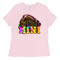 Bubblegum Pink football mini Ladies Tee - OliviaCreatesArt