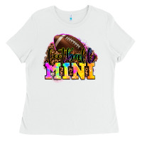 White football mini Ladies Tee - OliviaCreatesArt