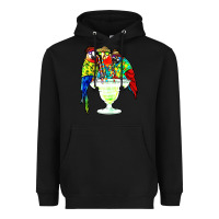 Black parrots drinking margarita hawaiian Heavyweight Hoodie - artisFamous
