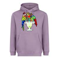 Lavender parrots drinking margarita hawaiian Heavyweight Hoodie - artisFamous