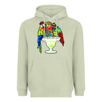Matcha parrots drinking margarita hawaiian Heavyweight Hoodie - artisFamous