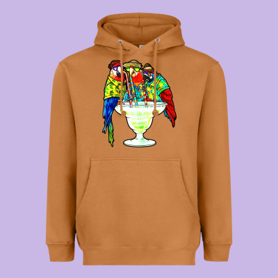 Parrots Drinking Margarita Hawaiian Heavyweight Hoodie Designed By Artisfamous
