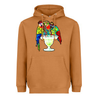 Meerkat parrots drinking margarita hawaiian Heavyweight Hoodie - artisFamous
