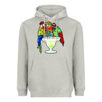 Moon Dust parrots drinking margarita hawaiian Heavyweight Hoodie - artisFamous