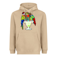 Mushroom parrots drinking margarita hawaiian Heavyweight Hoodie - artisFamous
